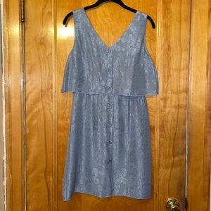 Vintage Anna Sui floral blue mini tank dress 2